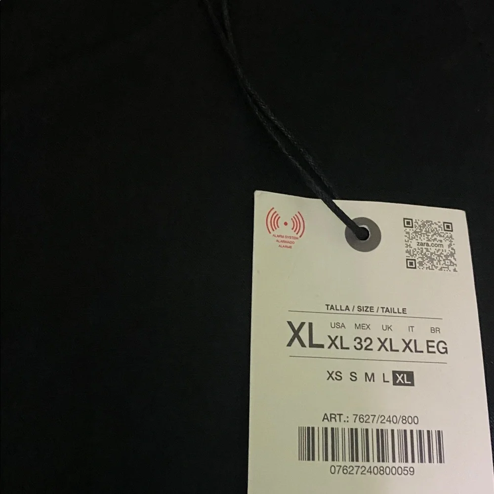 Zara ZW COLLECTION FLOWY PANTS linen blend black Sz XL - Picture 12 of 14
